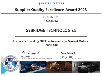GM 2023 Supplier Quality Excellence Award